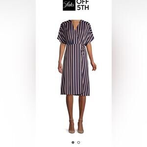 Wythe NY Striped A-Line Wrap Dress size small NWT